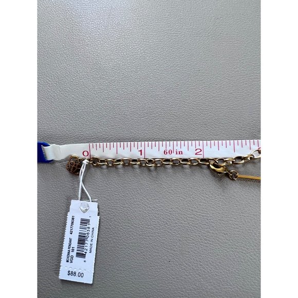 NWT Kendra Scott "McKenna" Pendant Necklace, Vintage Gold and Abalone Stone - Picture 9 of 11